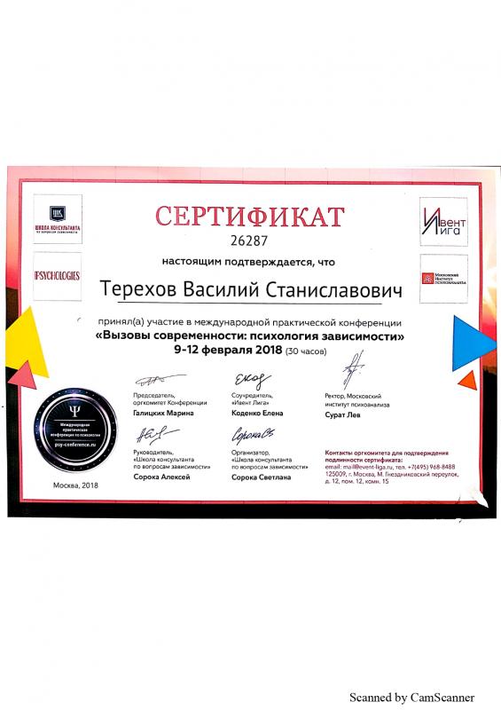 Сертификат Терехов